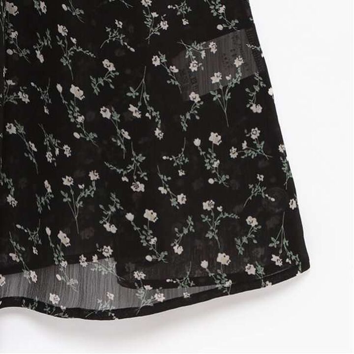 Floral Print Camisole One-Piece Dress,Black, medium image number 7