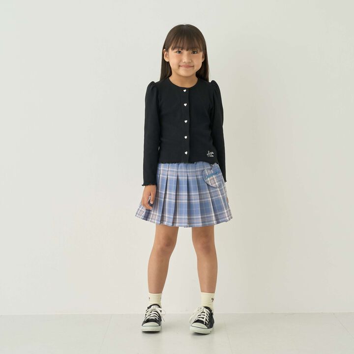 [Mini Length] Heart Button Ribbed Cardigan for Girls [Kids] [Children's Clothing],Blue gray, medium image number 14
