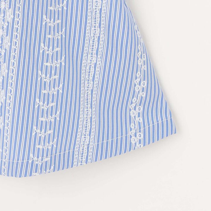 Lace Print Stripe One-Piece Dress,Blue, medium image number 5