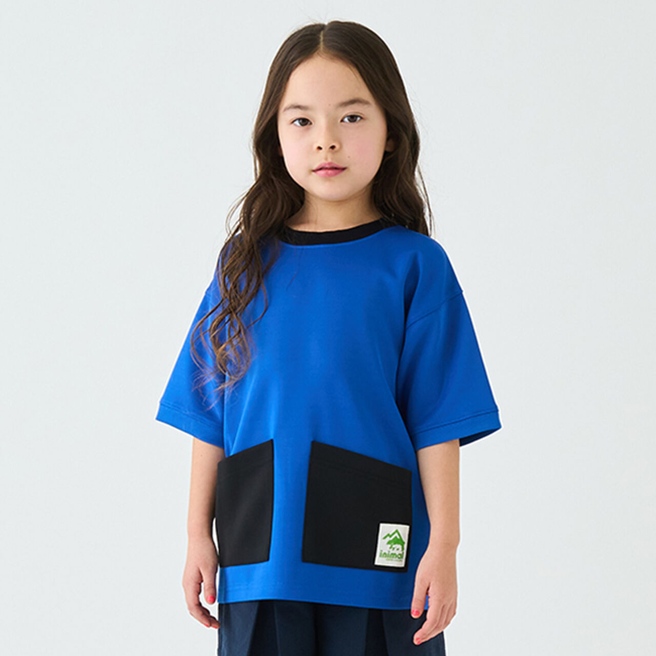 Water-Repellent Ponte Double Pocket T-Shirt,Blue, large image number 0