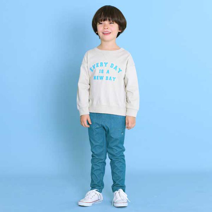 Logo Print Sweatshirt Style Long-Sleeve T-Shirt (100-130),Beige, medium image number 1