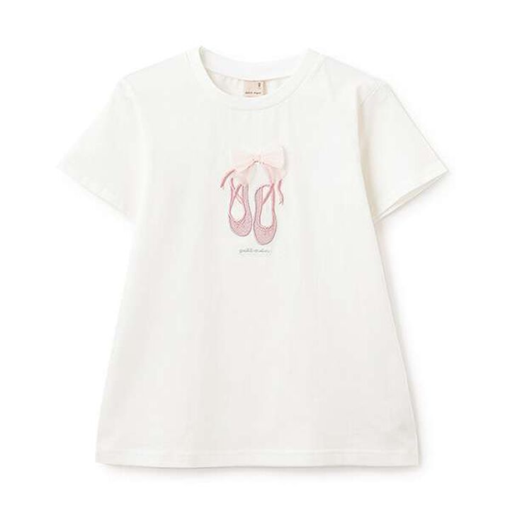 [Anti-stain/Link] Sparkling Motif T-Shirt,Off white, medium image number 0
