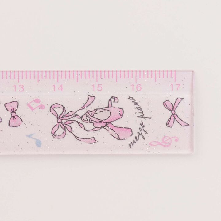 [Stationery] Ballet Pattern 17cm Ruler,Light pink, medium image number 2