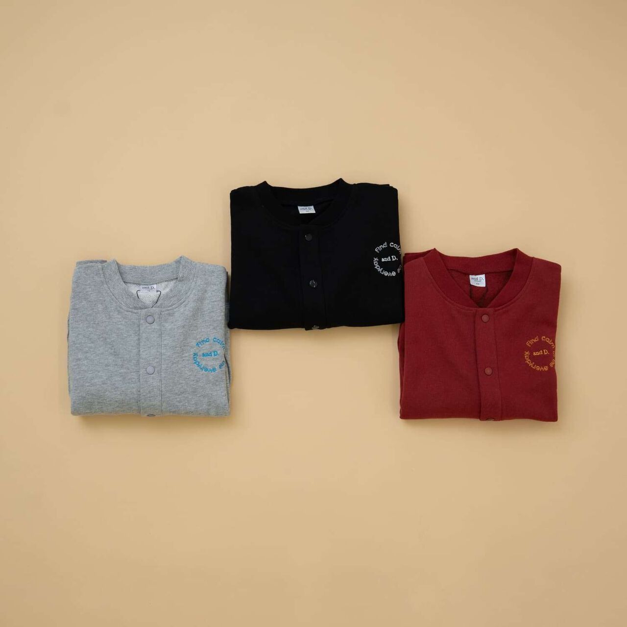 Sweatshirt Crew Neck Cardigan,Black, large image number 7