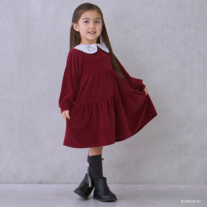 [Miffy] Collar Tiered One-Piece Dress,, medium