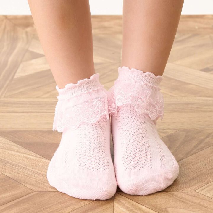 [Lycee Mine Ballet Series] Ruffled Lace Socks,Sax blue, medium image number 9