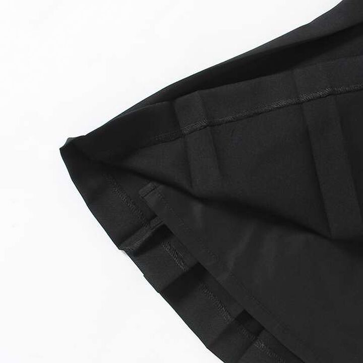 Wool Saxy Pleated Skirt,Black, medium image number 8