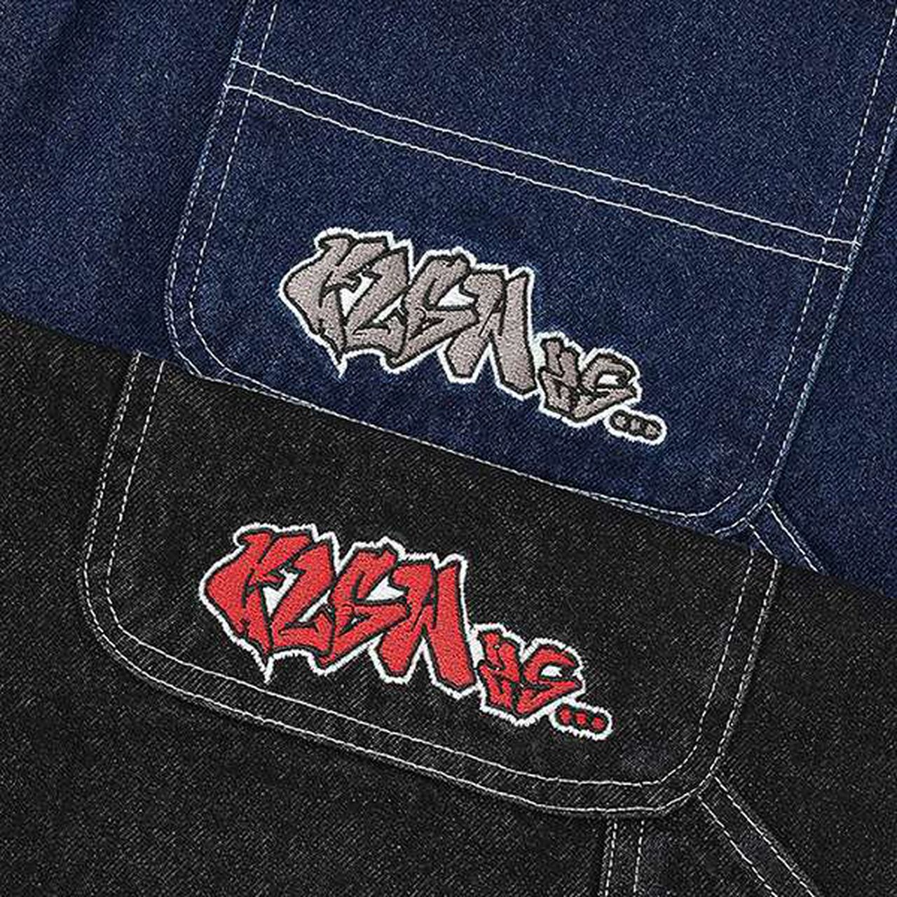 Double Knee Painter Baggy Shorts [GLSW],Deep blue, large image number 7