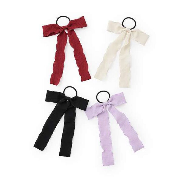 Wide Ribbon Hair Tie,Lavender, medium image number 3