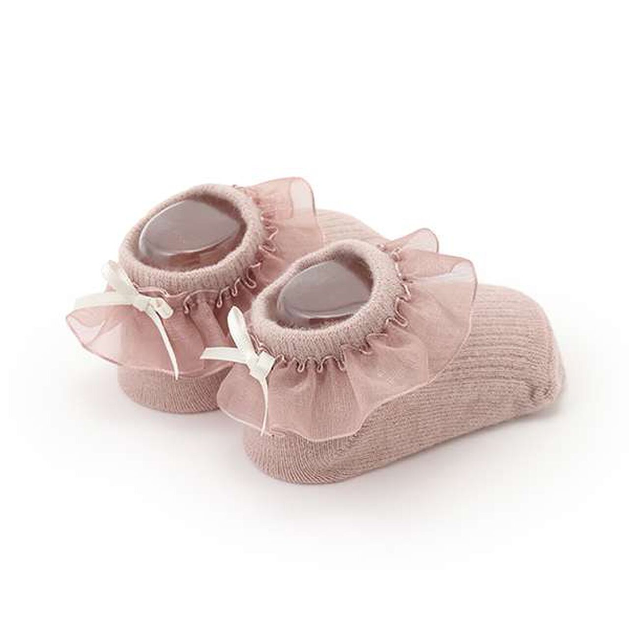 Organza Frill Cup Socks,Light pink, large image number 3
