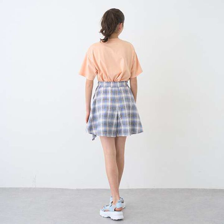 Shirt-Wrapped Checkered Culottes,Brown, medium image number 20