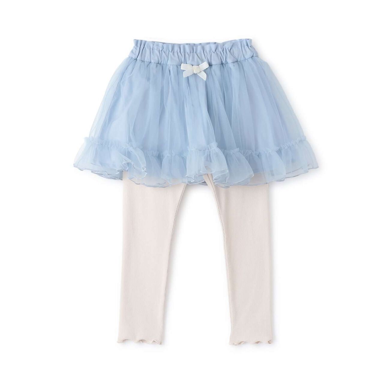 Frilly Tulle Skirt Shorts,Blue gray, large image number 3
