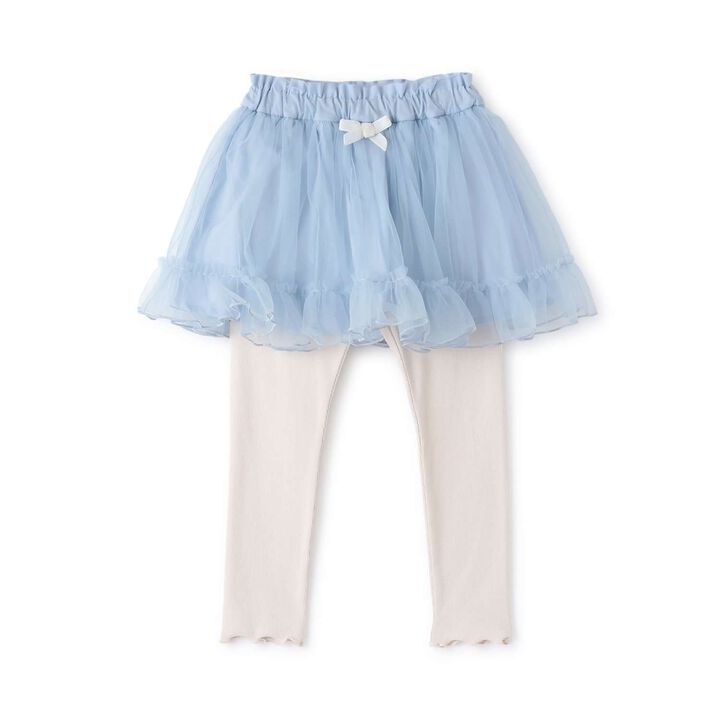 Frilly Tulle Skirt Shorts,Blue gray, medium image number 3