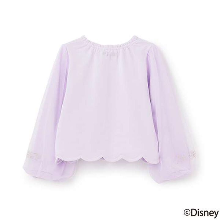 [Frozen] Tulle Sleeve Scallop Trim Sweatshirt,Light blue, medium image number 11