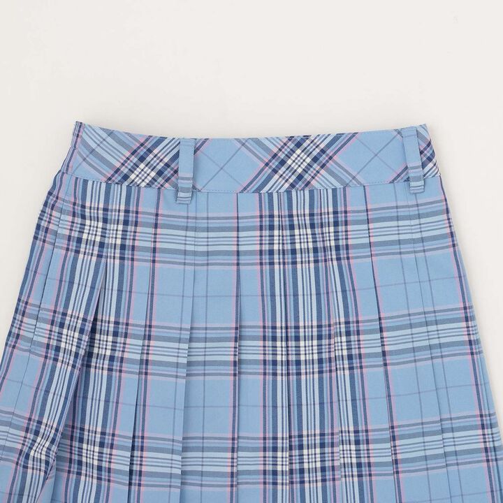 Lame Pleated Skirt with Belt,Sax blue, medium image number 3