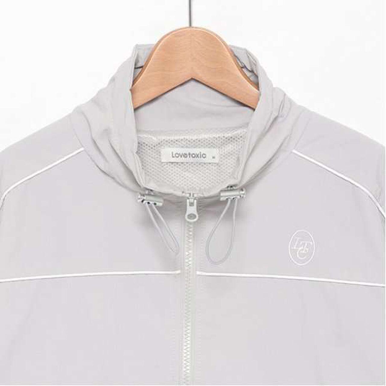 Water-Repellent Piping Nylon Blouson,Ivory, large image number 13
