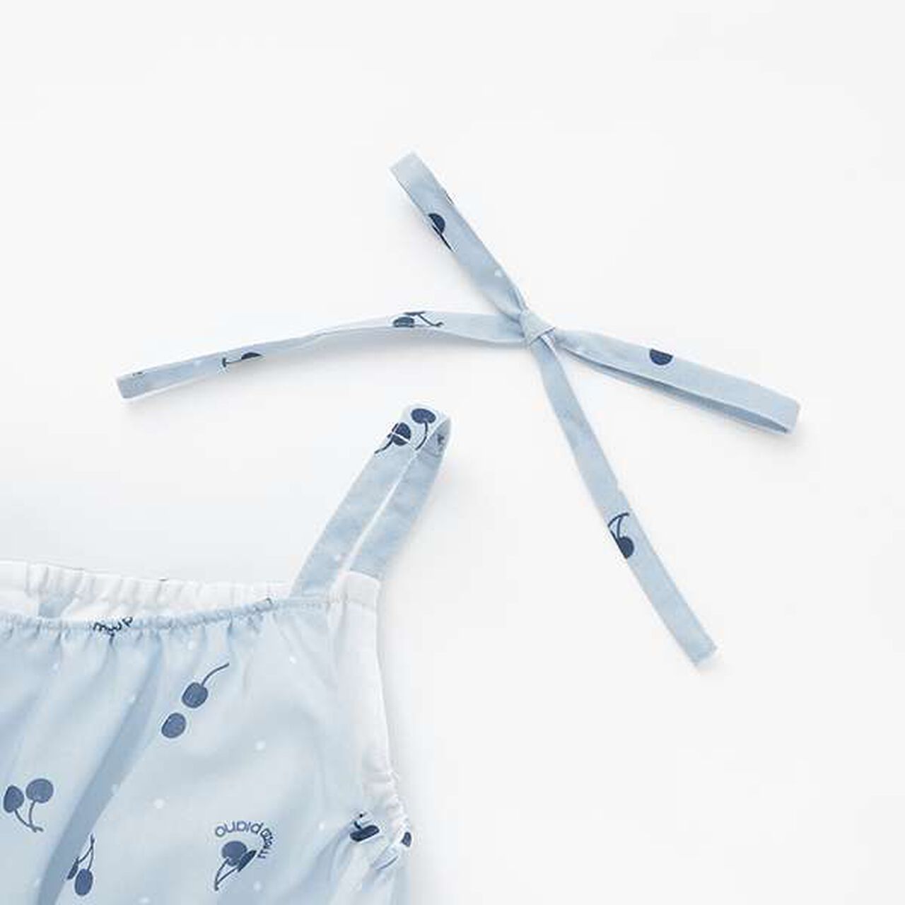 Blouse & Cherry Pattern Camisole One-Piece Dress Set,Black, large image number 11