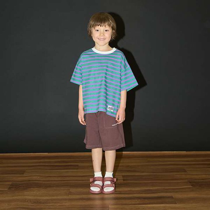 [Kaiteki Tenjiku] Print Stripe Big T-Shirt,Mustard, medium image number 10