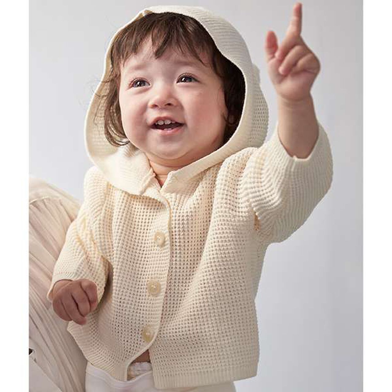 Hooded Cardigan,Light green, large image number 12