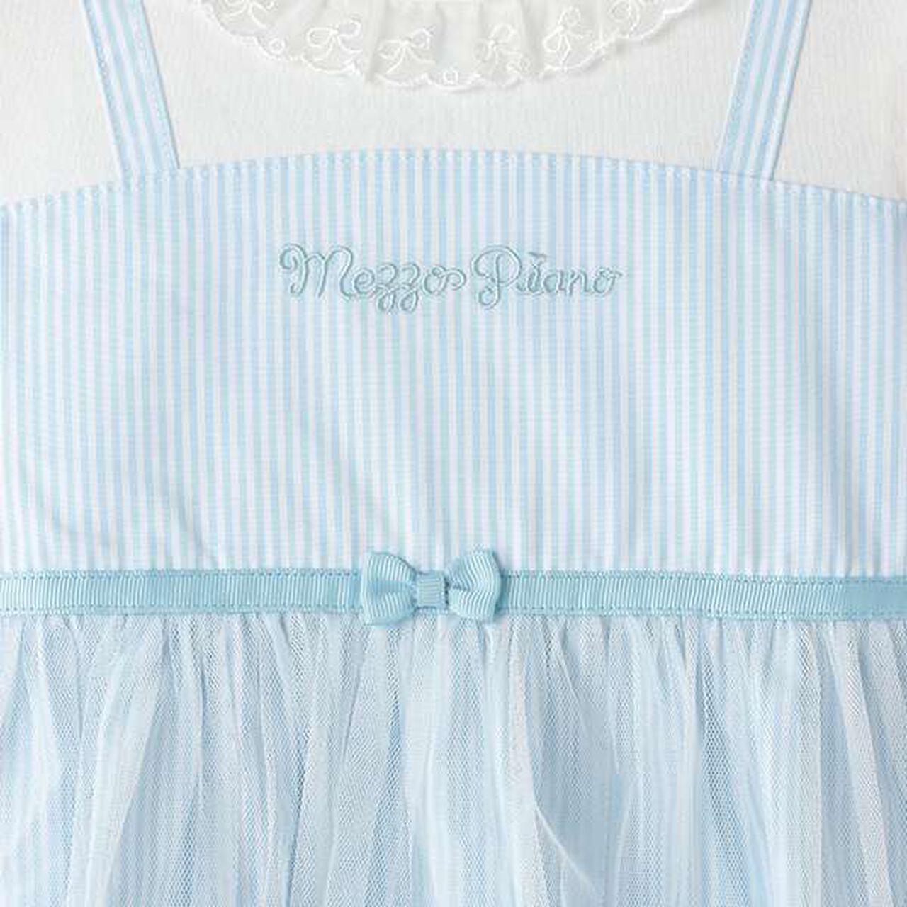 Rabbit Embroidery Docking Dress & Bloomers Set,Light blue, large image number 4