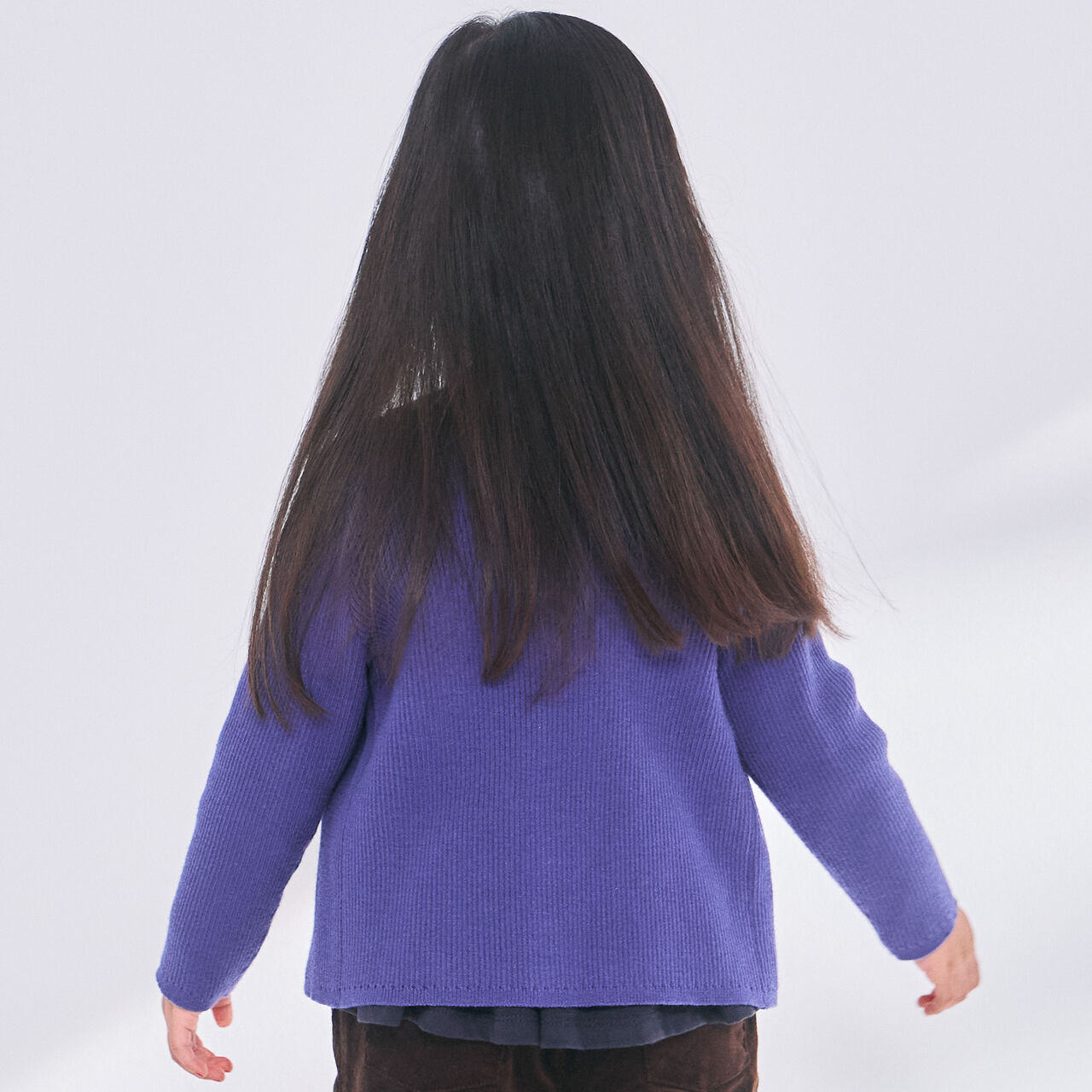 Link Collar Knit Cardigan,Top gray, large image number 1