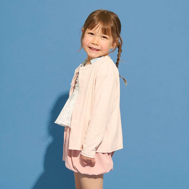 [SWIM] [UV Protection] Rash Guard Cardigan with Ribbon,Sax blue, medium image number 12