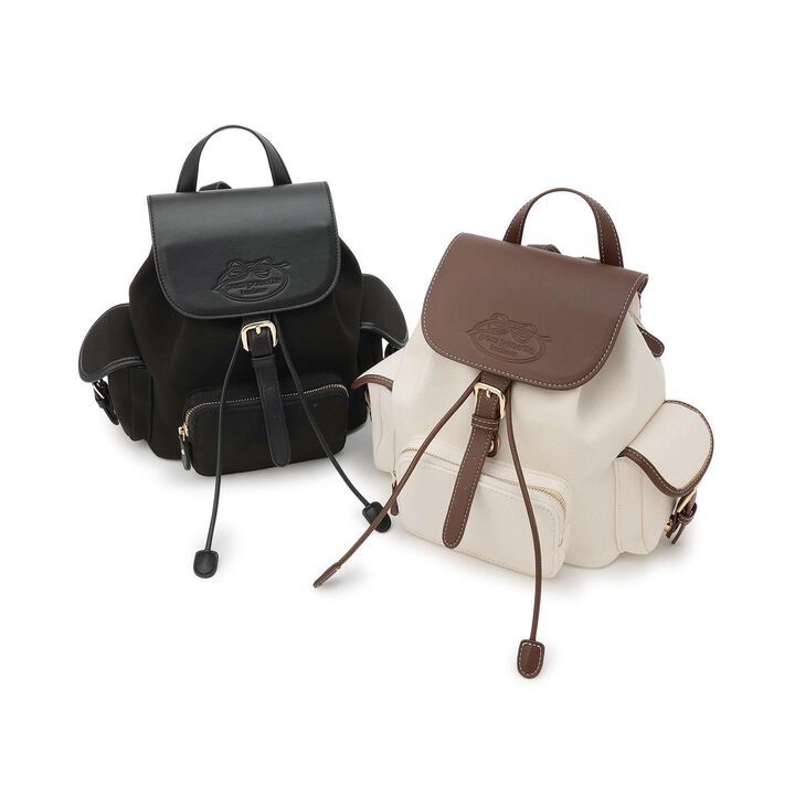 Canvas & Faux Leather Mini Backpack,Black, medium image number 11