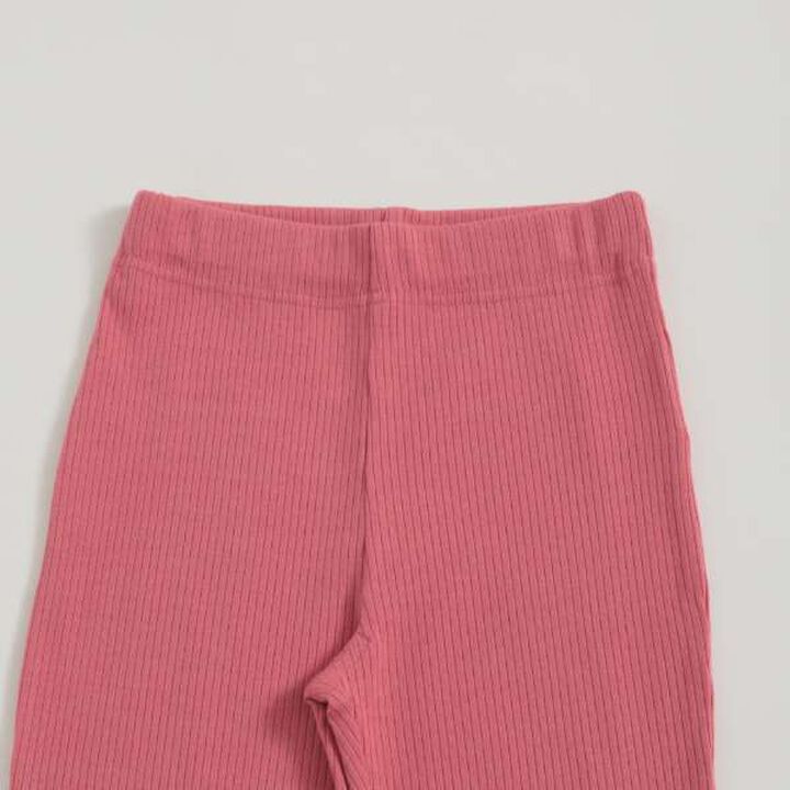 Frilled Hem Rib Pants,Pink, medium image number 5