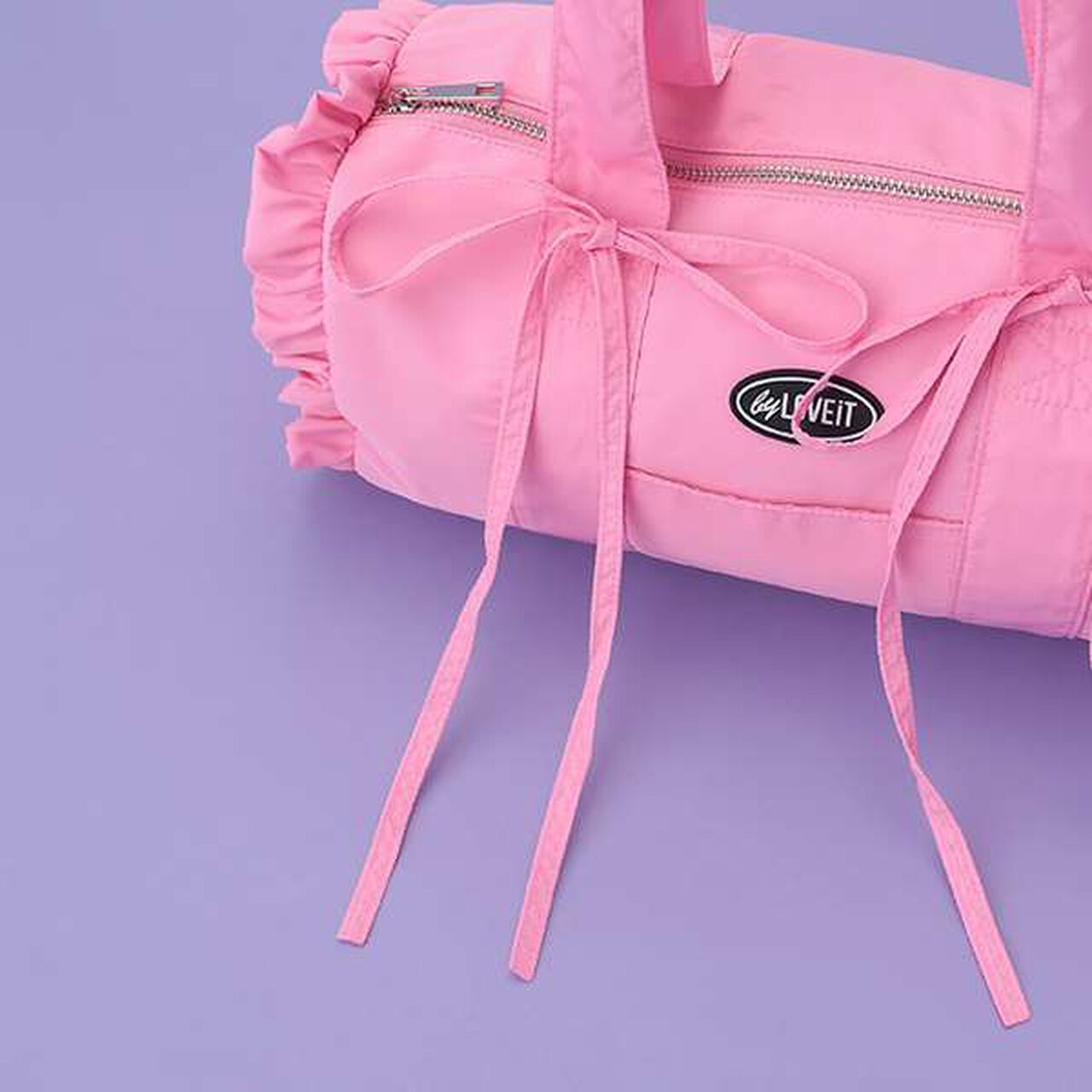 Frill Ribbon Boston Bag,Pink, large image number 3