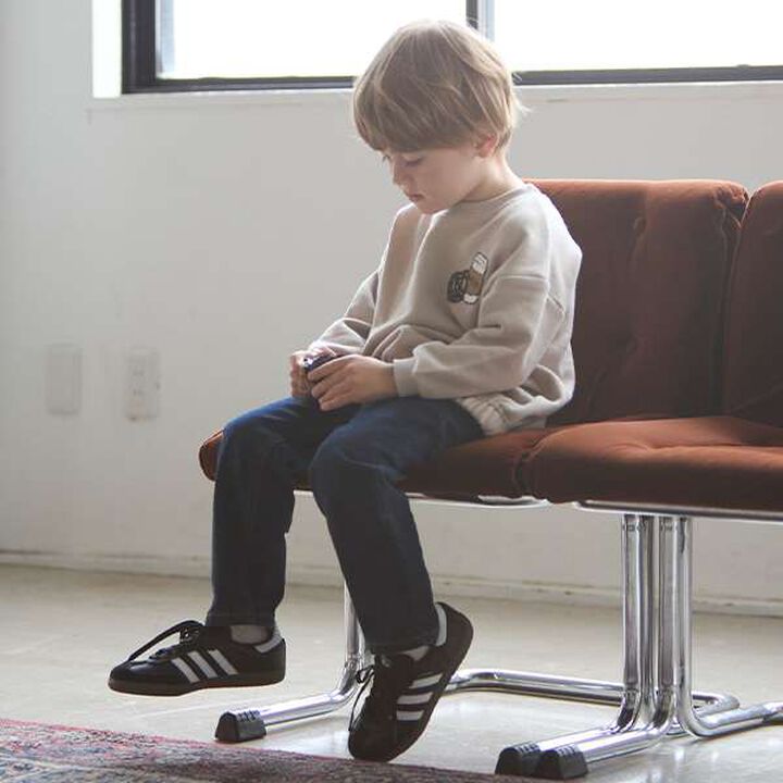 Wool Lined Denim Straight Pants,Blue, medium image number 1