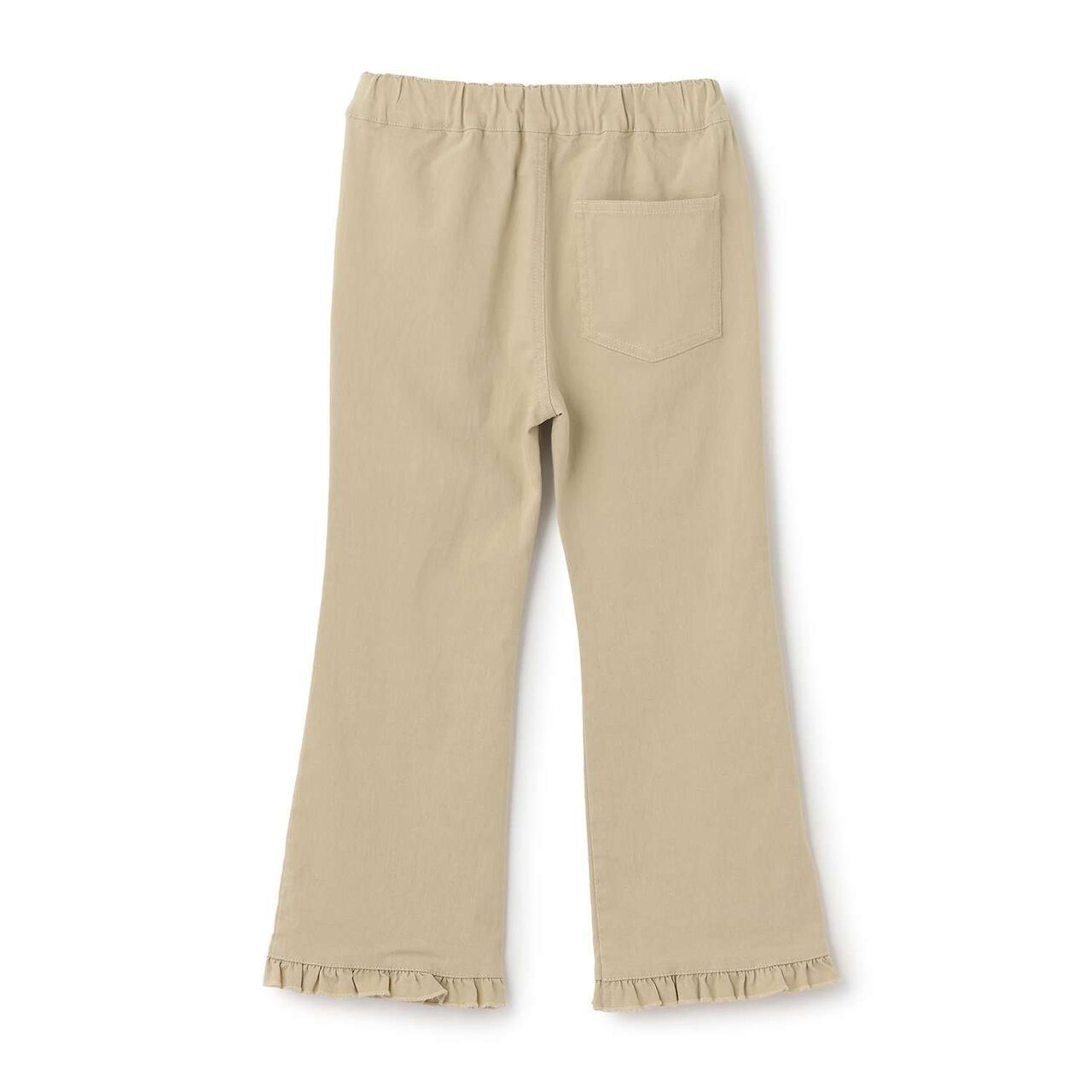 Tomo Pants Stretchy Hem Frill Flared Pants,Black, large image number 7