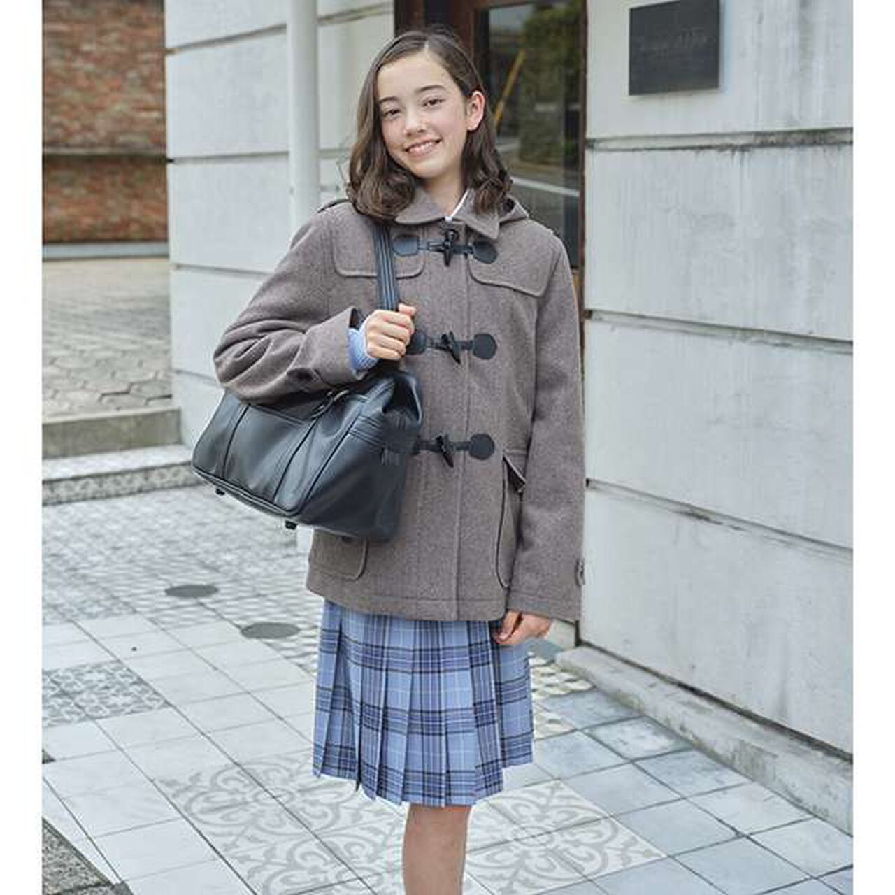 [Graduation Attire] Lightweight Quilted Lining Mid-Length Duffle Coat,Navy, large image number 19