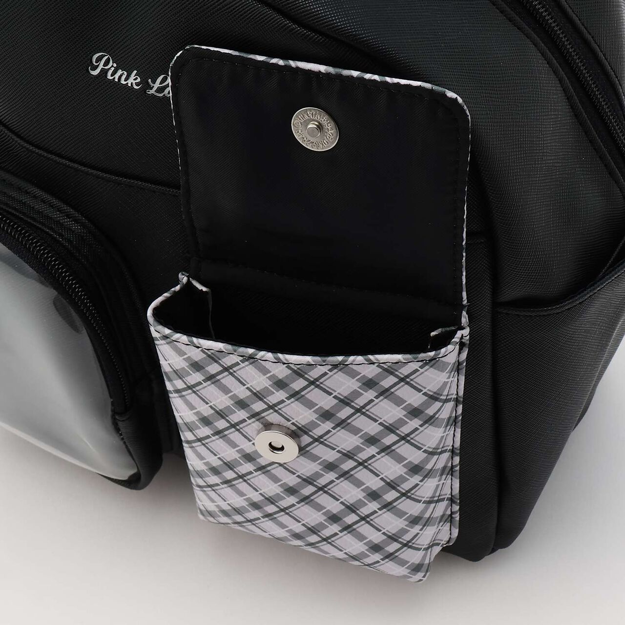Double Pocket Checkered Backpack,Pink, large image number 12
