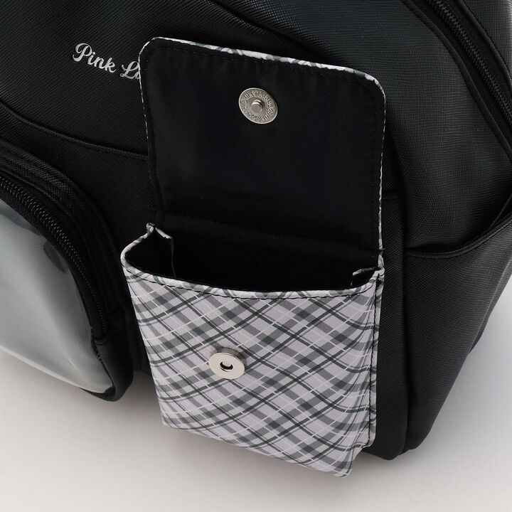 Double Pocket Checkered Backpack,Pink, medium image number 12