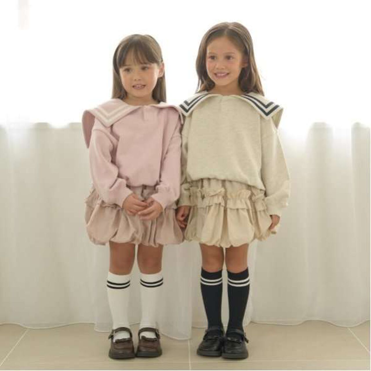 Pilling-Resistant Sailor Collar Sweatshirt,Milky white, large image number 11