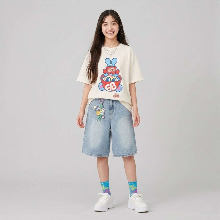 Angel Blue Upside Down Mr. Nakamura T-Shirt,Off white, medium image number 14