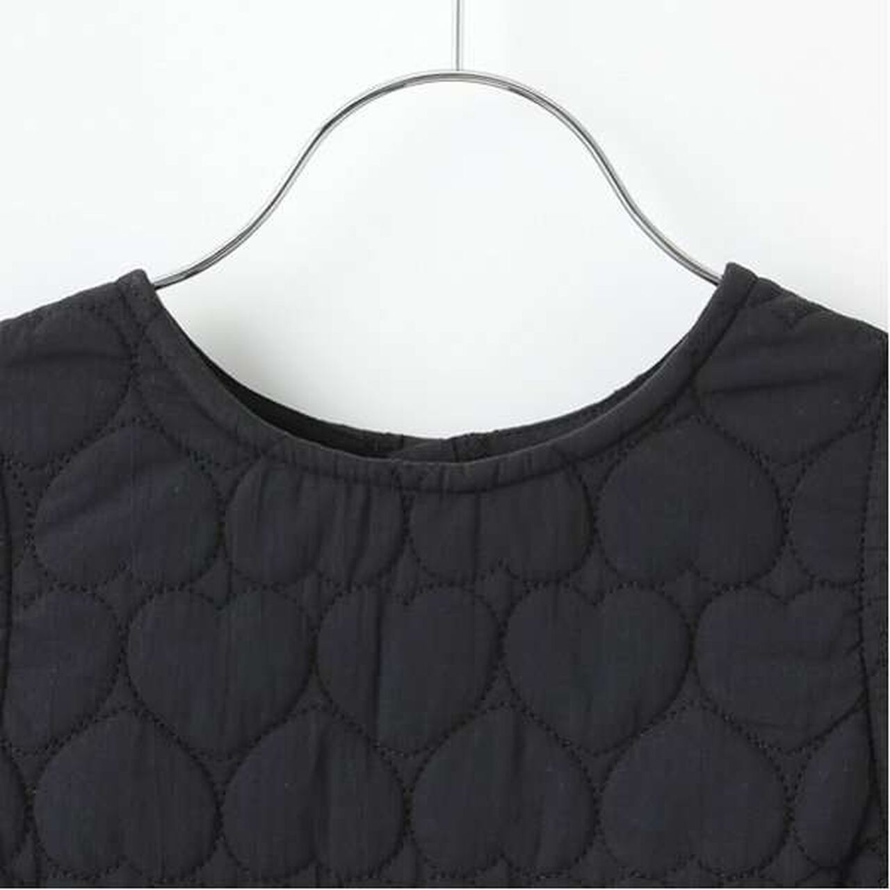 Heart Quilted Jumper Skirt,Charcoal gray, large image number 4