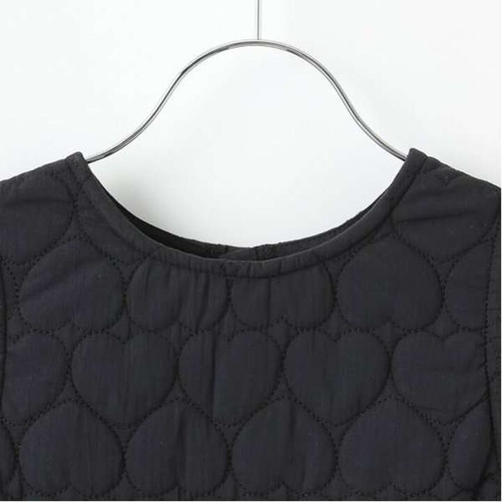Heart Quilted Jumper Skirt,Charcoal gray, medium image number 4