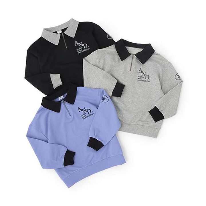 Half-Zip Wide Sweatshirt,Blue, medium image number 13