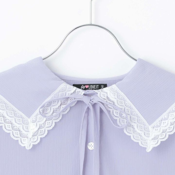 [Graduation Attire] Double Sailor Collar Blouse,Sax blue, medium image number 9