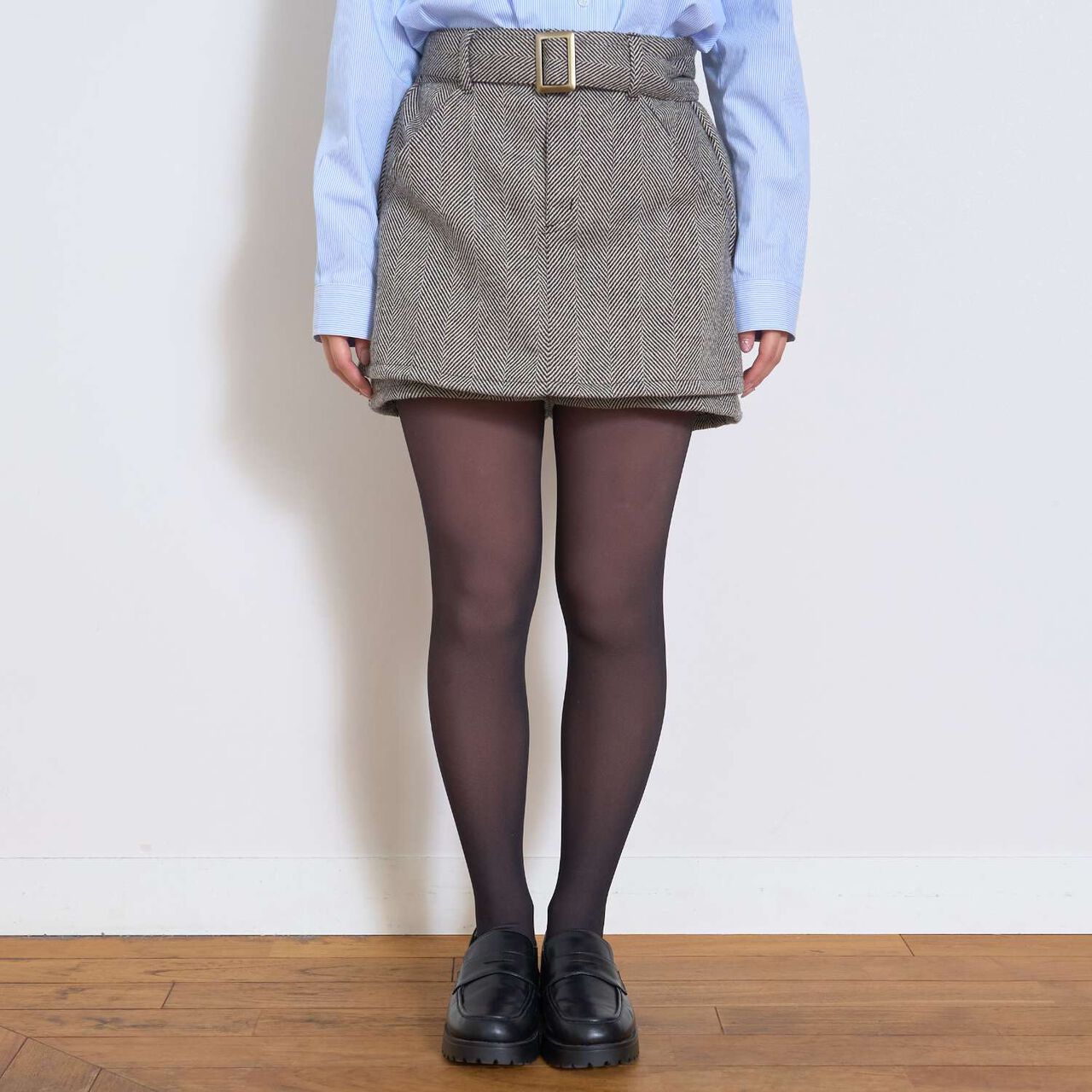 Bare Skin-Like Fake Tights,Black, large image number 3