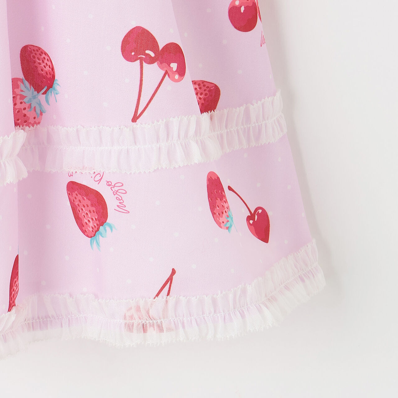 Strawberry Cherry Polka Dot Docking Dress & Bloomers Set,Off white, large image number 5