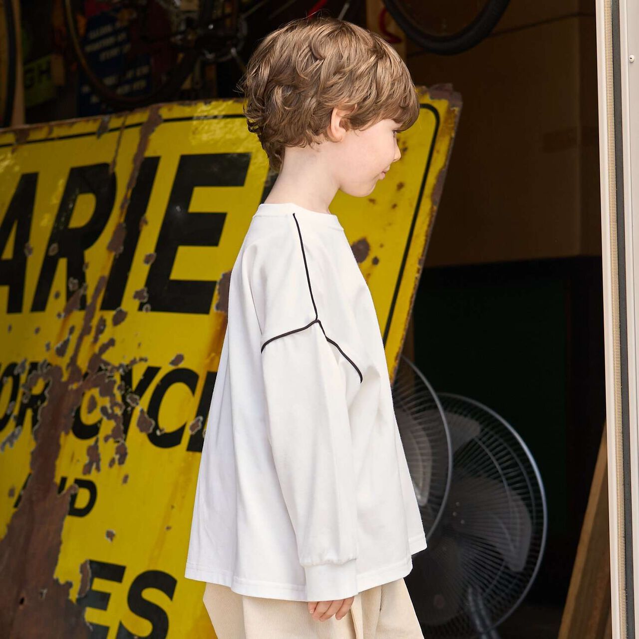 [MNCM] [Comfortable Jersey Fabric] Piping Big T-Shirt,Charcoal gray, large image number 17