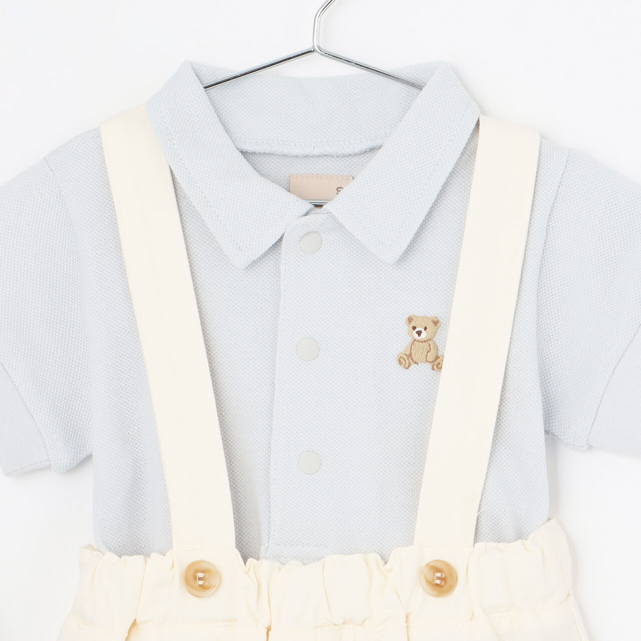 Polo Shirt + Pants Set with Suspenders,Light blue, large image number 5