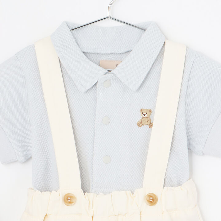 Polo Shirt + Pants Set with Suspenders,Light blue, medium image number 5