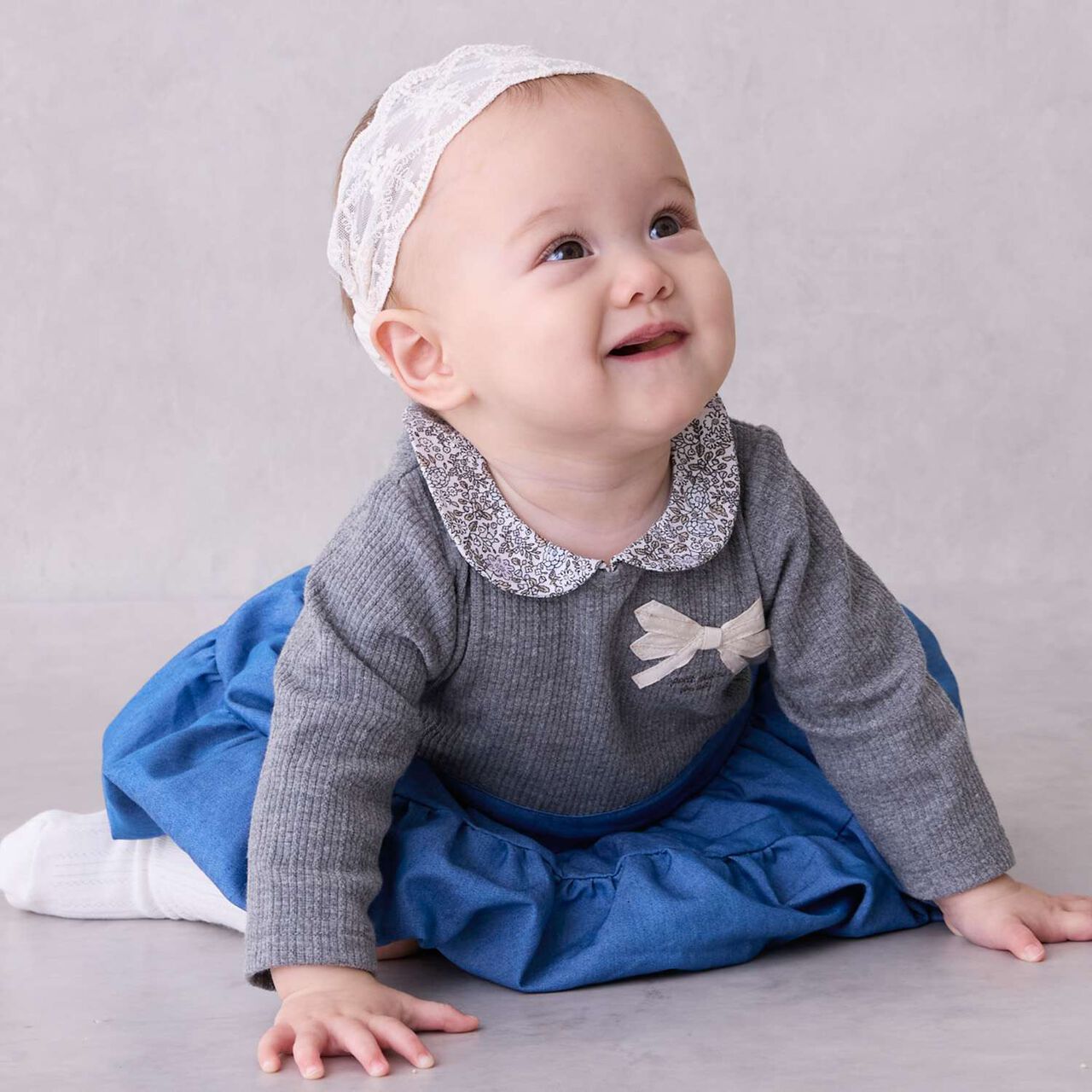 Collared Balloon SK Romper,Light pink, large image number 1