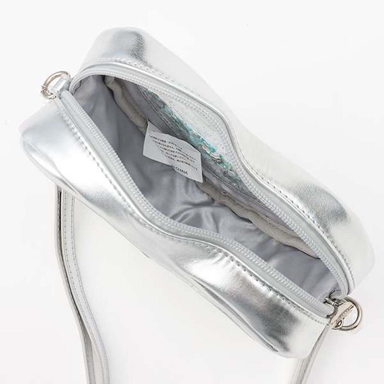 Heart-Shaped Clear Lame Shoulder Bag,Silver, large image number 6