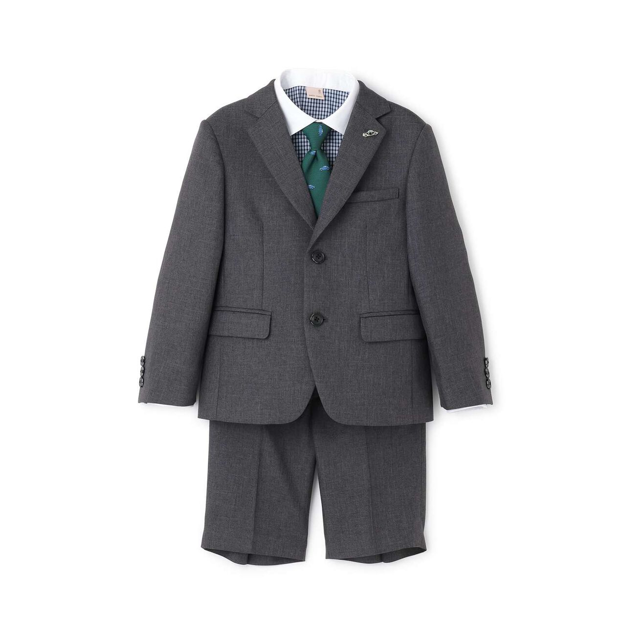 [Formal] Gray Jacket + Half Pants Set,Gray, large image number 7