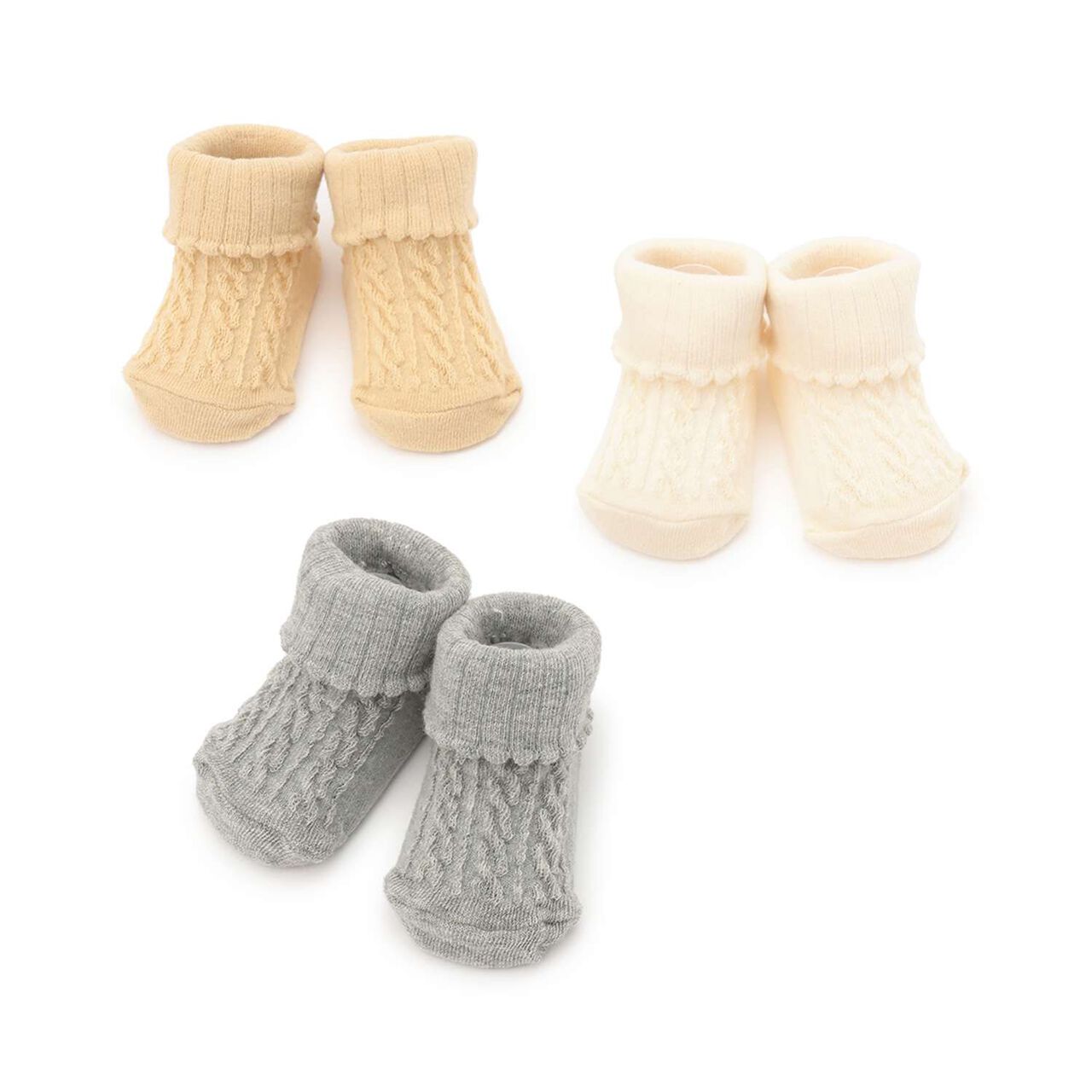 Cable Cup Socks,Yellow, large image number 6