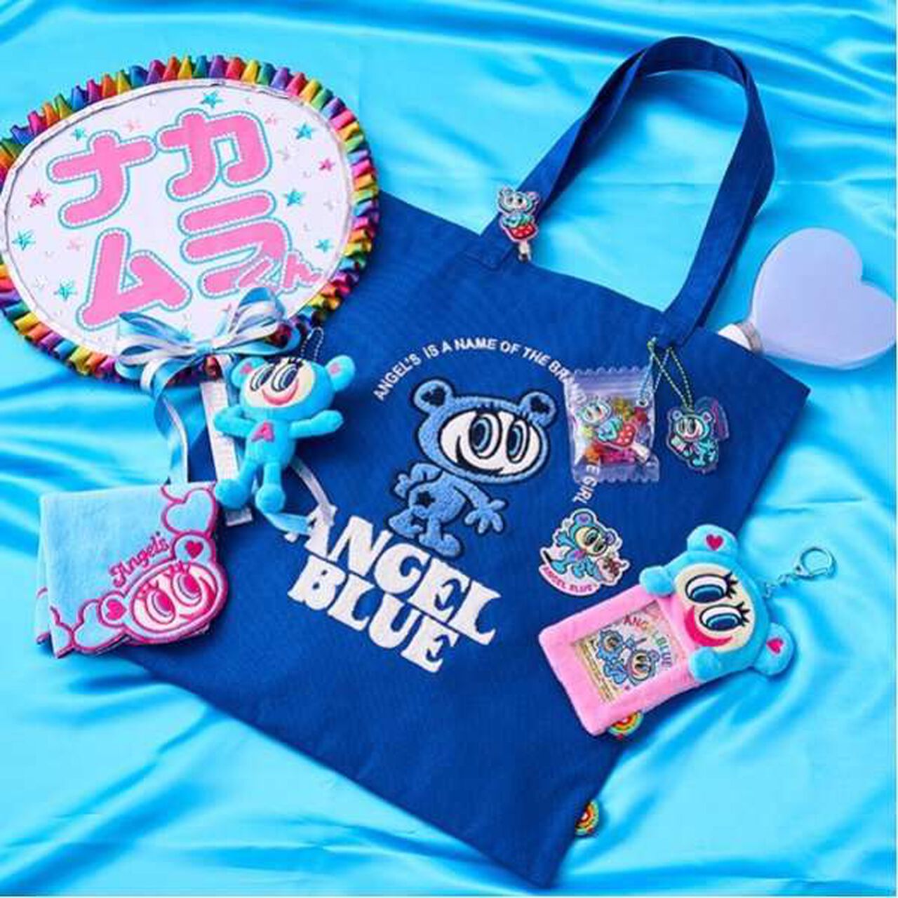 Mr. Nakamura Embroidered Handkerchief,Blue, large image number 8